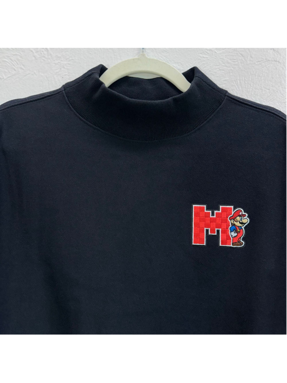 Champion x Super Mario Bros Reverse Weave Cropped Mockneck Black Women's M - Picture 2 of 16